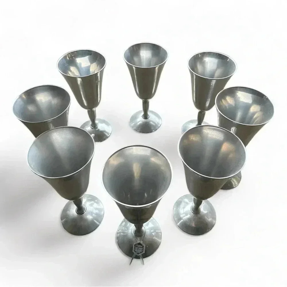 Vintage Silverstone Goblets Chalices by Plator Spain Set of 8